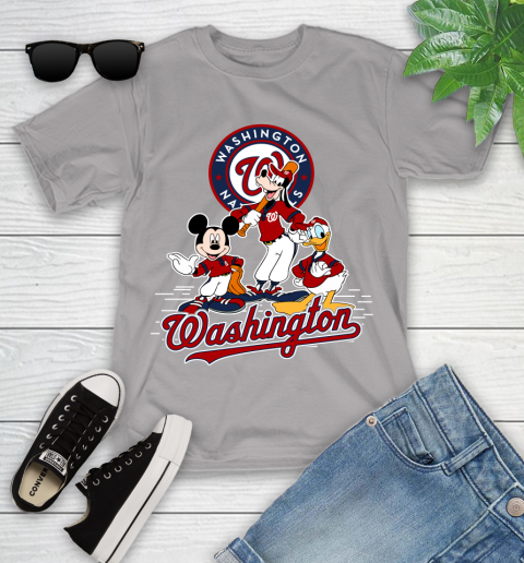 MLB Washington Nationals Mickey Mouse Donald Duck Goofy Baseball T Shirt Youth T-Shirt 4