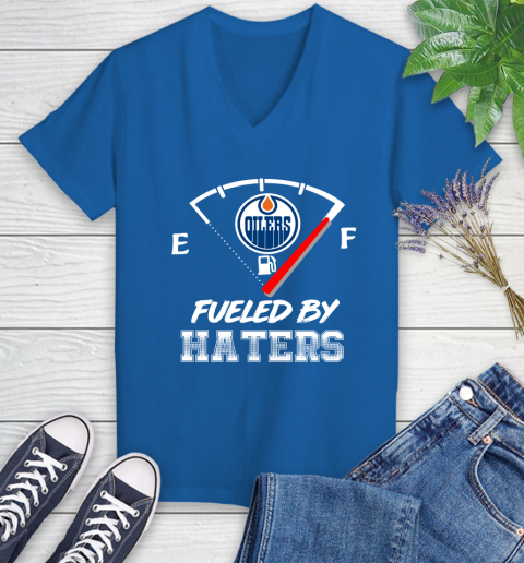 Edmonton Oilers NHL Hockey Fueled By Haters Sports Women's V-Neck T-Shirt 10