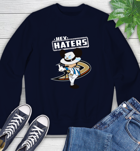 NHL Hey Haters Mickey Hockey Sports Anaheim Ducks Sweatshirt 2