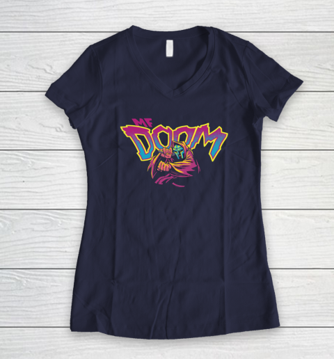 MF Doom Shirt  A Masked Man Called Doom Women's V-Neck T-Shirt 7