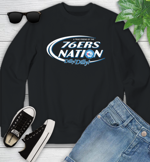 NBA A True Friend Of The Philadelphia 76ers Dilly Dilly Basketball Sports Youth Sweatshirt