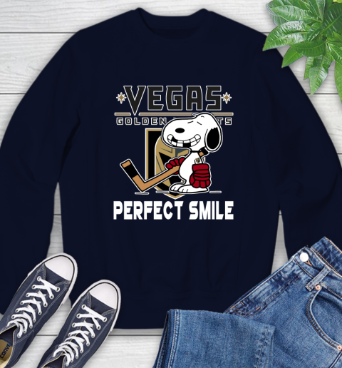 NHL Vegas Golden Knights Snoopy Perfect Smile The Peanuts Movie Hockey T Shirt Sweatshirt 2