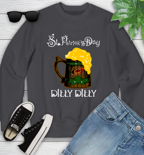 NHL Carolina Hurricanes St Patrick's Day Dilly Dilly Beer Hockey Sports Youth Sweatshirt 5