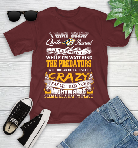 Nashville Predators NHL Hockey Don't Mess With Me While I'm Watching My Team Youth T-Shirt 14
