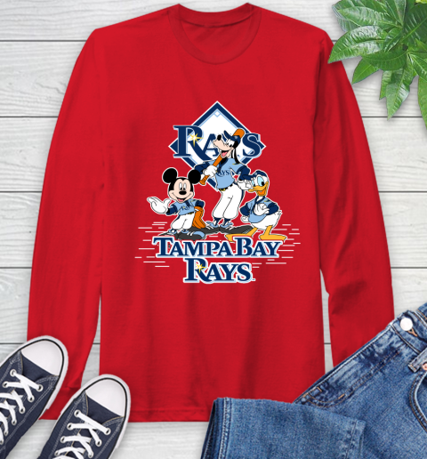 MLB Tampa Bay Rays Mickey Mouse Donald Duck Goofy Baseball T Shirt Long Sleeve T-Shirt 11