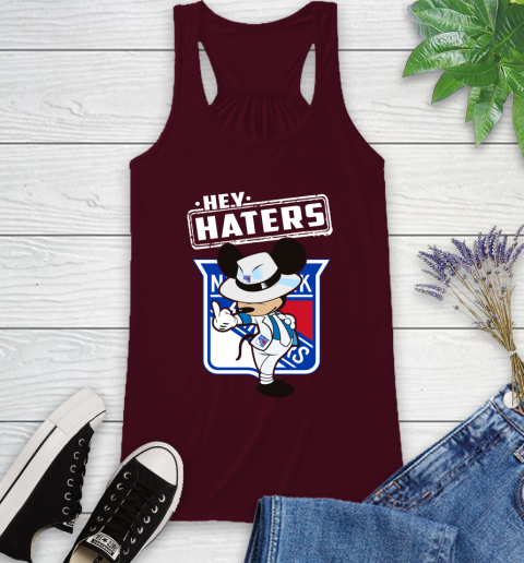 NHL Hey Haters Mickey Hockey Sports New York Rangers Racerback Tank 2