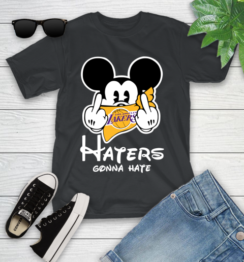 NBA Los Angeles Lakers Haters Gonna Hate Mickey Mouse Disney Basketball T Shirt Youth T-Shirt