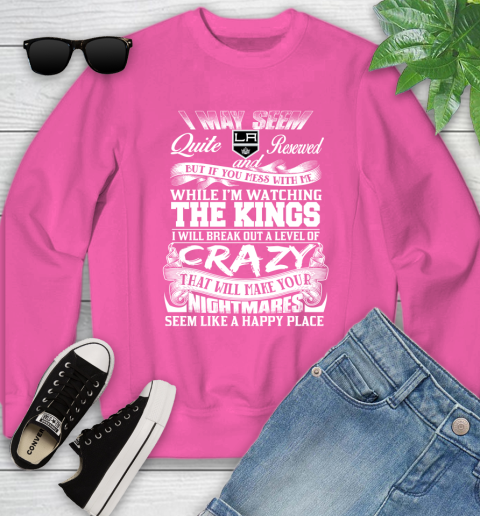 Los Angeles Kings NHL Hockey Don't Mess With Me While I'm Watching My Team Youth Sweatshirt 6