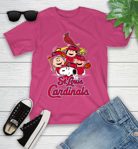 MLB St.Louis Cardinals Snoopy Charlie Brown Woodstock The Peanuts Movie Baseball T Shirt_000 Youth T-Shirt 11