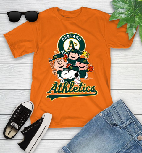 MLB Oakland Athletics Snoopy Charlie Brown Woodstock The Peanuts Movie Baseball T Shirt_000 Youth T-Shirt 9