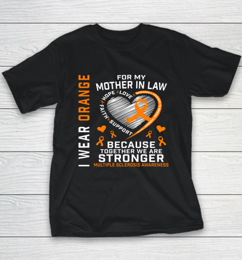 Orange Ribbon MS Mother In Law Multiple Sclerosis Awareness Youth T-Shirt
