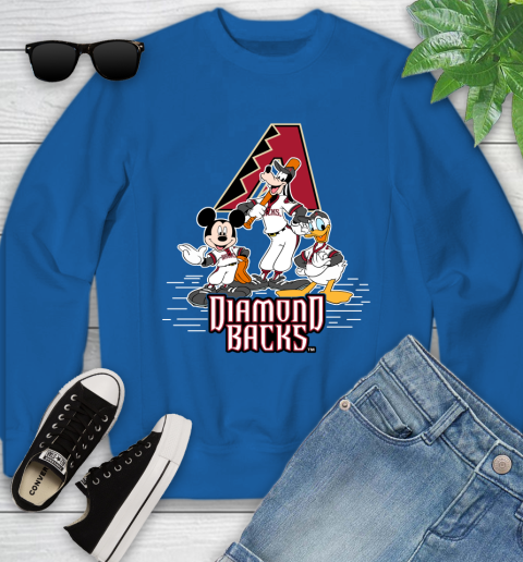 MLB Arizona Diamondbacks Mickey Mouse Donald Duck Goofy Baseball T Shirt Youth Sweatshirt 7