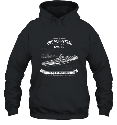 USS Forrestal CVA 59 T shirt Hooded