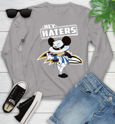 NFL Hey Haters Mickey Football Sports Baltimore Ravens Youth Long Sleeve 5