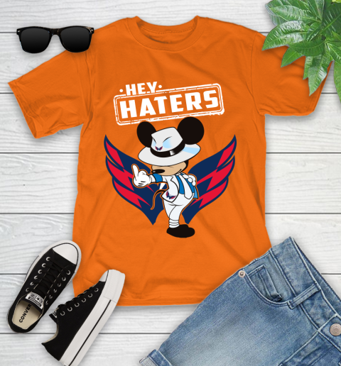 NHL Hey Haters Mickey Hockey Sports Washington Capitals Youth T-Shirt 9