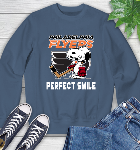 NHL Philadelphia Flyers Snoopy Perfect Smile The Peanuts Movie Hockey T Shirt Sweatshirt 8