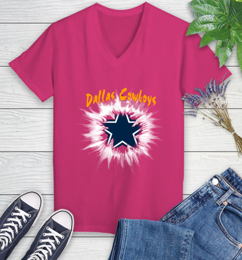 Dallas Cowboys NFL Football Adoring Fan Rip Sports Women's V-Neck T-Shirt 9