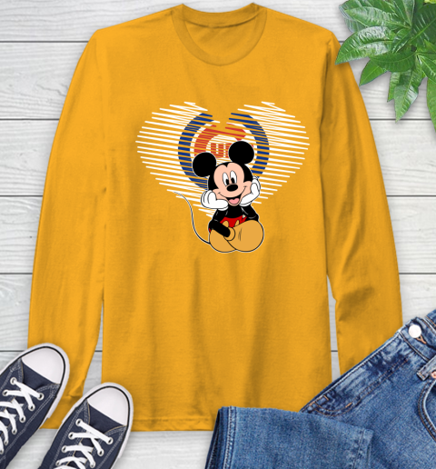MLB Chicago Cubs The Heart Mickey Mouse Disney Baseball T Shirt_000 Long Sleeve T-Shirt 2