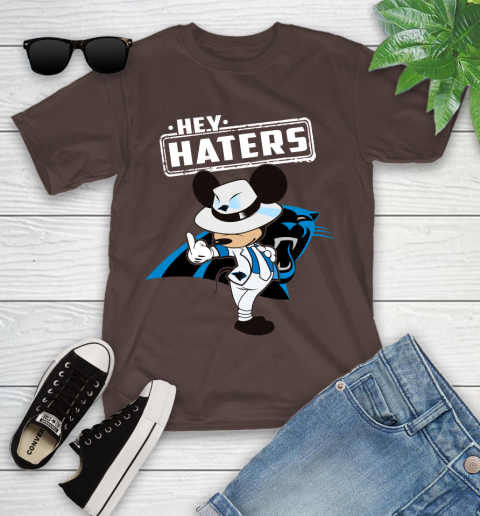 NFL Hey Haters Mickey Football Sports Carolina Panthers Youth T-Shirt 7