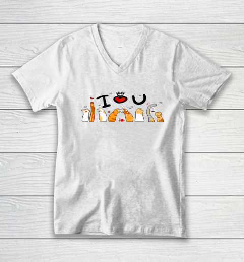 Cute This Is My Valentine Pajama Cat Valentines Day V-Neck T-Shirt