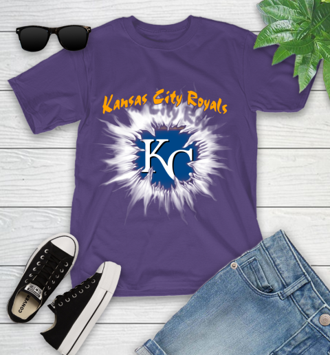 Kansas City Royals MLB Baseball Adoring Fan Rip Sports Youth T-Shirt 3