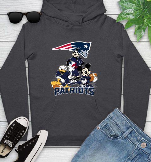 NFL New England Patriots Mickey Mouse Donald Duck Goofy Football Shirt Youth Hoodie 8
