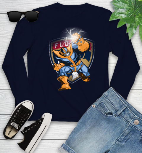 Florida Panthers NHL Hockey Thanos Avengers Infinity War Marvel Youth Long Sleeve 2