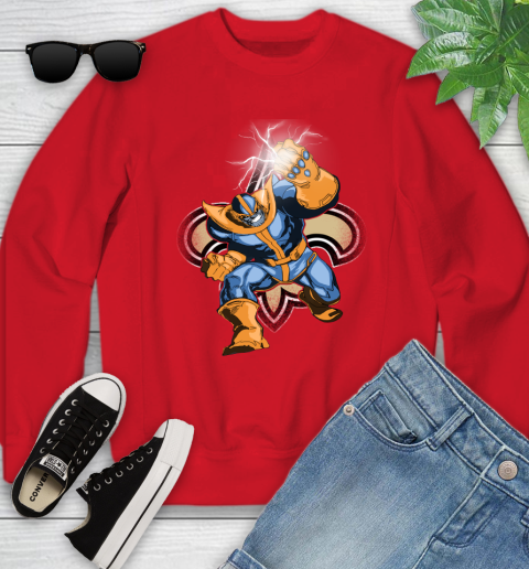 New Orleans Saints NFL Football Thanos Avengers Infinity War Marvel Youth Sweatshirt 8