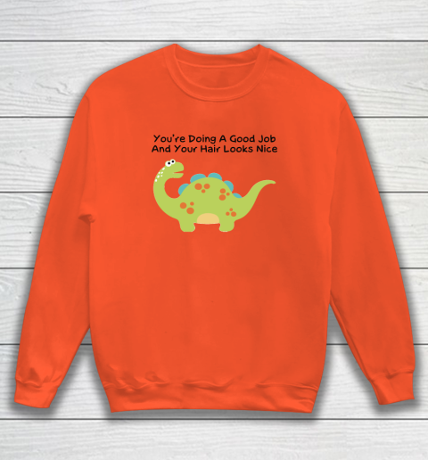Dinosaur Funny Shirt You Are Doing A Good Job And Your Hair Looks Nice Sweatshirt 2