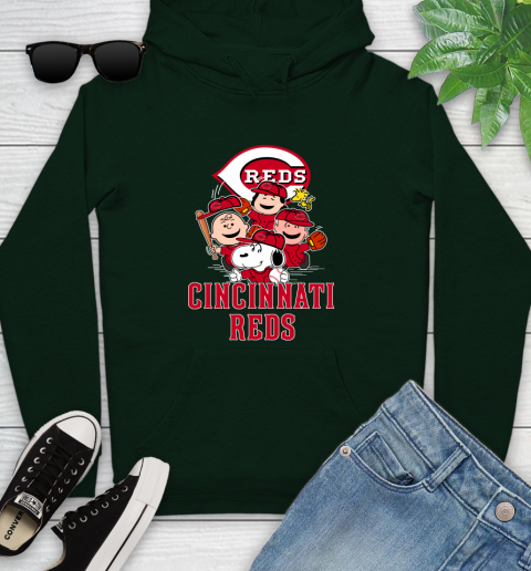 MLB Cincinnati Reds Snoopy Charlie Brown Woodstock The Peanuts Movie Baseball T Shirt_000 Youth Hoodie 14