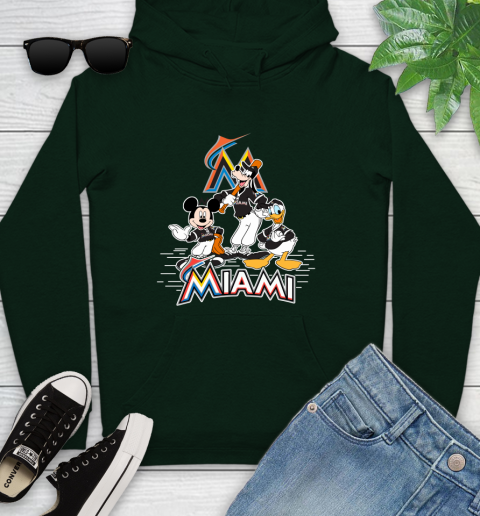 MLB Miami Marlins Mickey Mouse Donald Duck Goofy Baseball T Shirt Youth Hoodie 14