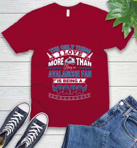 NHL The Only Thing I Love More Than Being A Colorado Avalanche Fan Is Being A Papa Hockey V-Neck T-Shirt 7