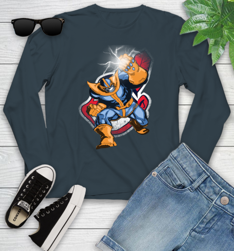 Cleveland Indians MLB Baseball Thanos Avengers Infinity War Marvel Youth Long Sleeve 9