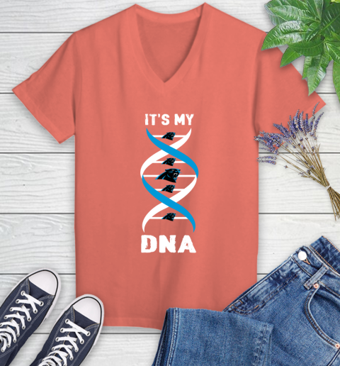 Carolina Panthers NFL Football It's My DNA Sports Women's V-Neck T-Shirt 6