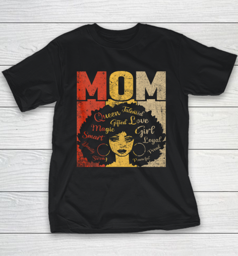 Black Mom Afro African American Mom Mother's Day Youth T-Shirt