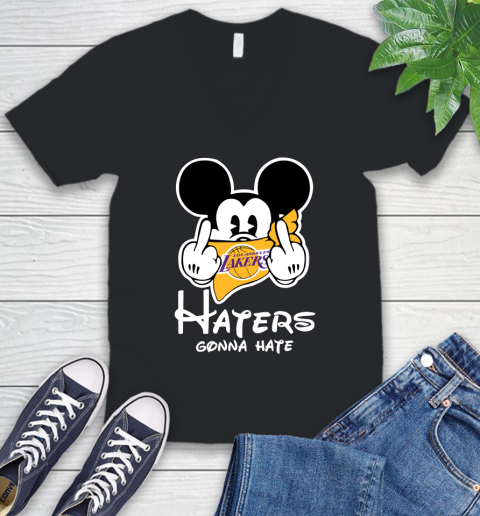 NBA Los Angeles Lakers Haters Gonna Hate Mickey Mouse Disney Basketball T Shirt V-Neck T-Shirt