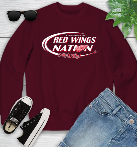 NHL A True Friend Of The Detroit Red Wings Dilly Dilly Hockey Sports Youth Sweatshirt 4