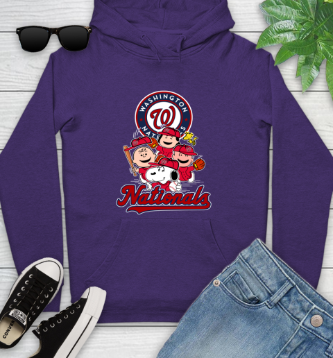 MLB Washington Nationals Snoopy Charlie Brown Woodstock The Peanuts Movie Baseball T Shirt_000 Youth Hoodie 5