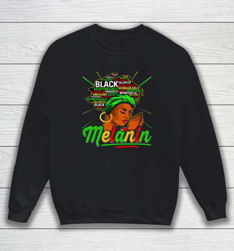 Proud Black Girl Afro Juneteenth Black History Melanin Sweatshirt