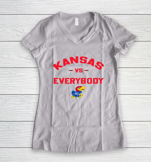 Kansas Jayhawks Vs Everybody Women's V-Neck T-Shirt