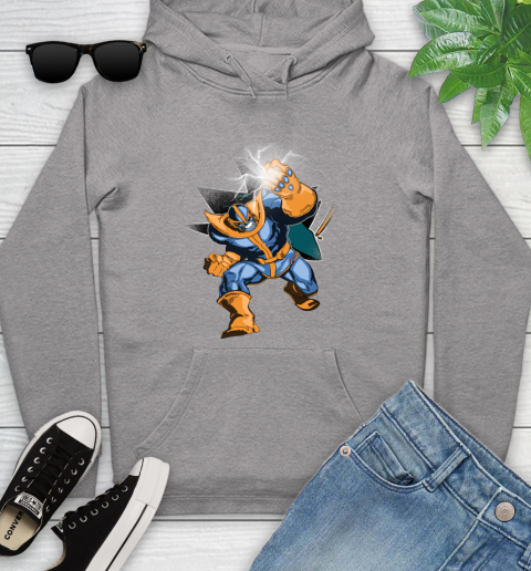 San Jose Sharks NHL Hockey Thanos Avengers Infinity War Marvel Youth Hoodie 6