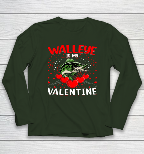 Funny Walleye Is My Valentine Walleye Fish Valentine's Day Long Sleeve T-Shirt 10