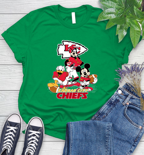 NFL Kansas City Chiefs Mickey Mouse Donald Duck Goofy Football Shirt Women's T-Shirt 9