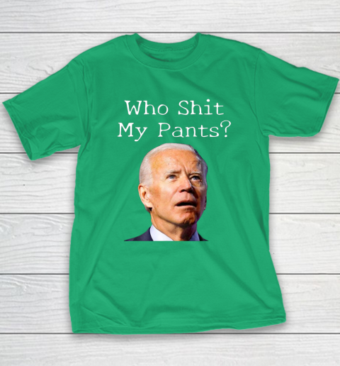 Who Shit My Pants Funny Anti Joe Biden Bathroom Accident In Rome Youth T-Shirt 5