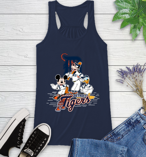 MLB Detroit Tigers Mickey Mouse Donald Duck Goofy Baseball T Shirt Racerback Tank 9