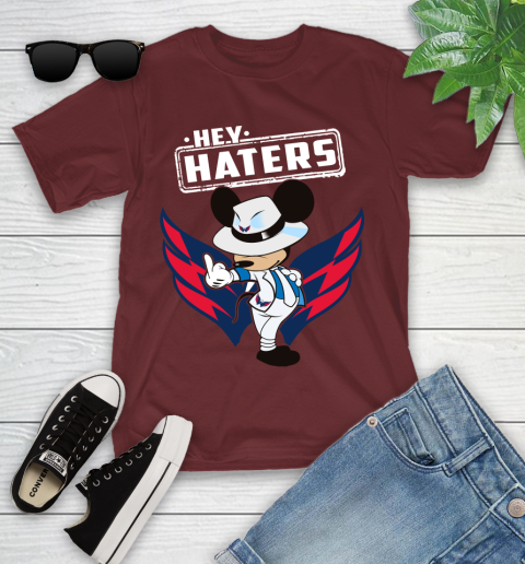 NHL Hey Haters Mickey Hockey Sports Washington Capitals Youth T-Shirt 14