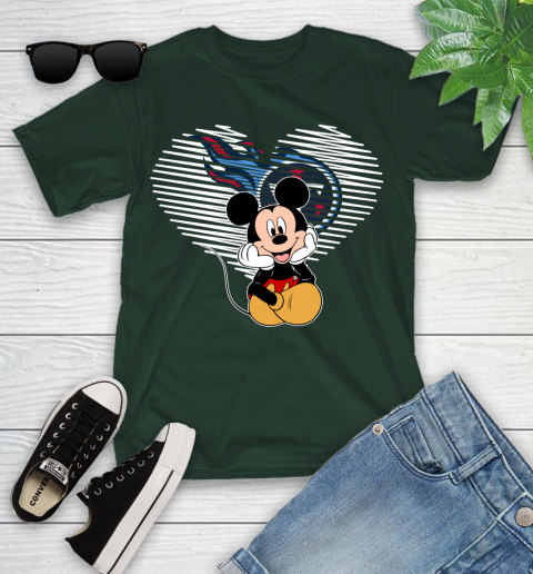 NFL Tennessee Titans The Heart Mickey Mouse Disney Football T Shirt_000 Youth T-Shirt 5