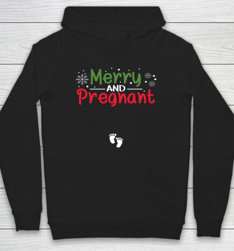 Merry And Pregnant Baby Feet Christmas Pregnancy Reval Lover Hoodie
