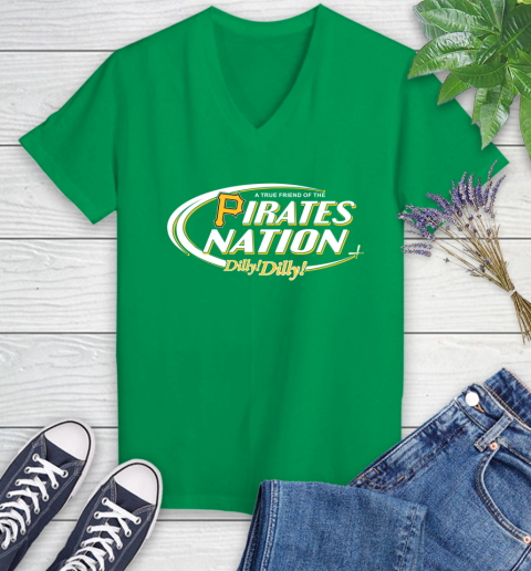 MLB A True Friend Of The Pittsburgh Pirates Dilly Dilly Baseball Sports Women's V-Neck T-Shirt 5