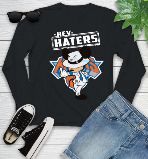 NBA Hey Haters Mickey Basketball Sports New York Knicks Youth Long Sleeve